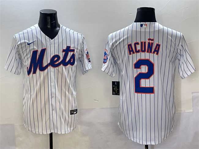 Men%27s New York Mets #2 Luisangel Acuna White Cool Base Stitched Jersey->milwaukee brewers->MLB Jersey